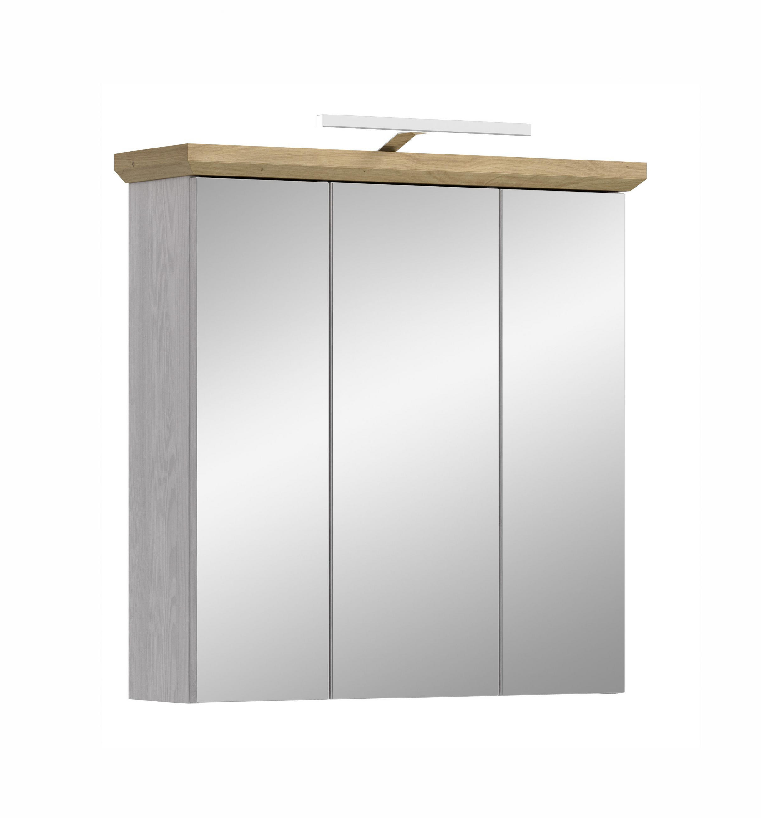 SPIEGELSCHRANK inkl. Beleuchtung VERONA (B/H/T: ca. 69/71/21 cm) in Sibiu Lärche Nachbildung/Sibiu Lärche Nachbildung - Lärchefarben, Holzwerkstoff (69/71/21cm)
