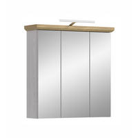 SPIEGELSCHRANK inkl. Beleuchtung VERONA (B/H/T: ca. 69/71/21 cm) in Sibiu Lärche Nachbildung/Sibiu Lärche Nachbildung - Lärchefarben, Holzwerkstoff (69/71/21cm)