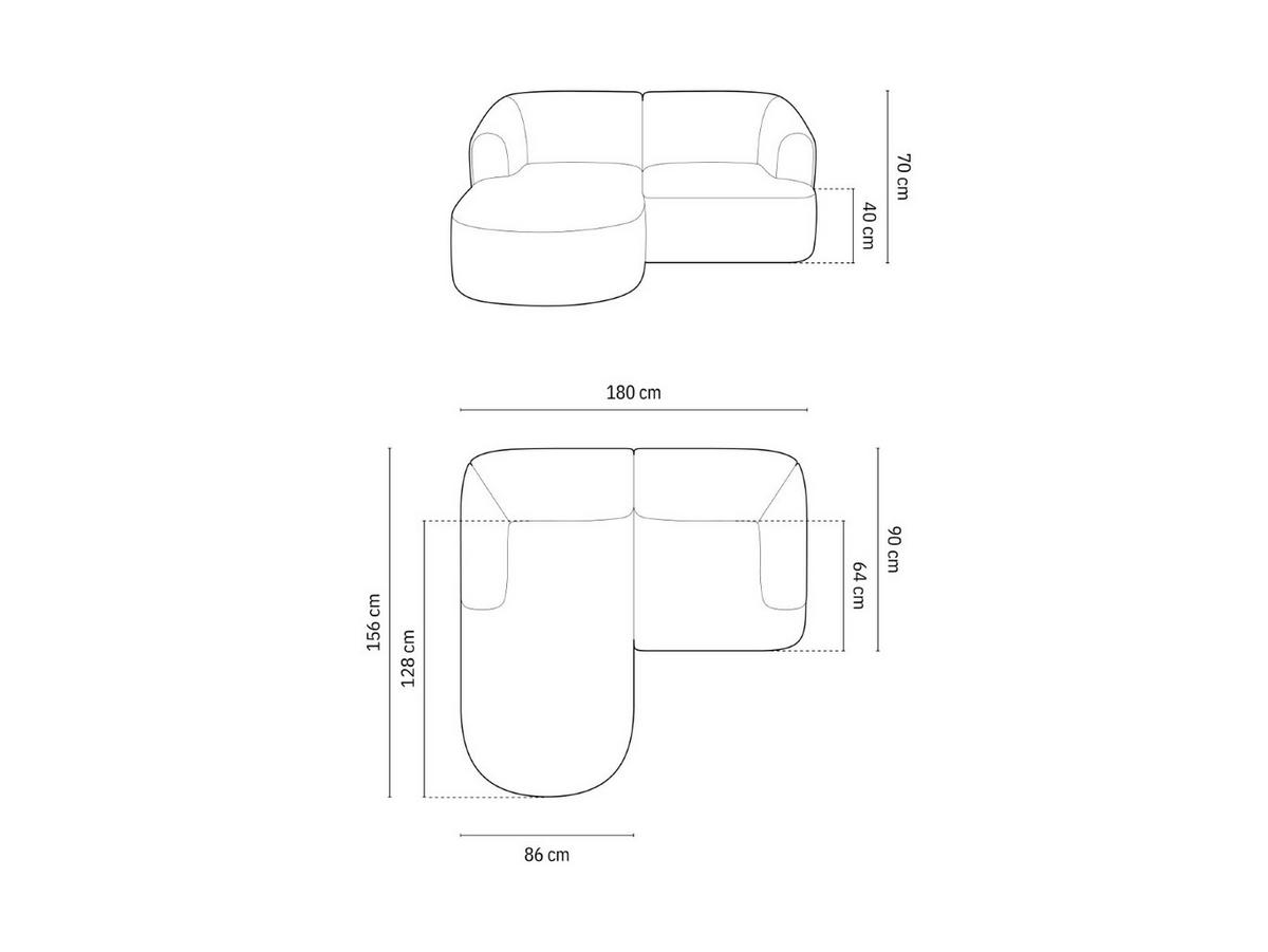 MODULARES-ECKSOFA links Campi aus Cord dunkelgrau 3 Sitzplätze - Dunkelgrau, Textil (156/180cm) - Cosmopolitan Design