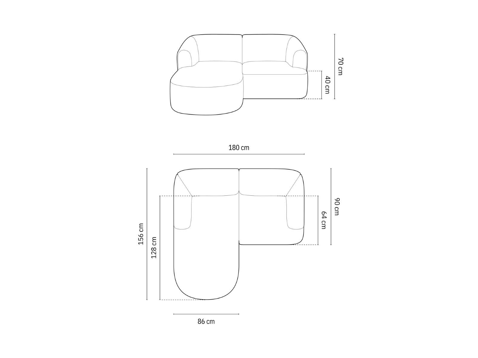 Thumbnail - Cosmopolitan Design Modulares-Ecksofa, Dunkelblau, Textil, 3-Sitzer, 180x156 cm, Wohnzimmer, Sofas & Couches, Wohnlandsc...