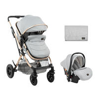 KOMBIKINDERWAGEN Kaia 3 in 1 hellgrau Autositz, Adapter, Babywanne, Sportsitz - Grau, Metall (94/60/104cm) - Kikka boo