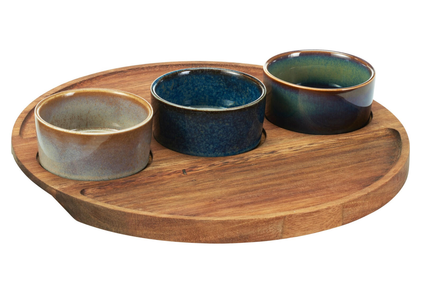 SERVIERSCHALE Base 4-tlg blau 25/25/5 cm Keramik - Blau, Keramik (25/5/25cm) - Mondex