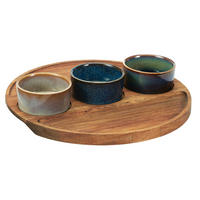 SERVIERSCHALE Base 4-tlg blau 25/25/5 cm Keramik - Blau, Keramik (25/5/25cm) - Mondex