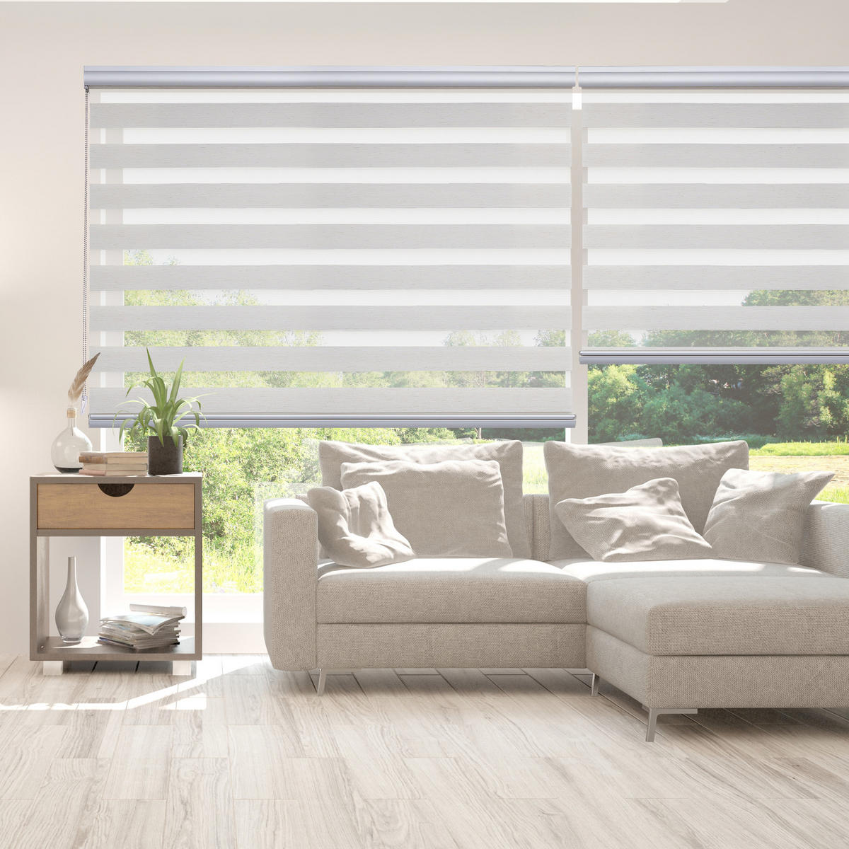 DOPPELROLLO Leinen 100x250 cm - Creme, Kunststoff (100/250cm) - STORESDECO