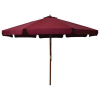 SONNENSCHIRM Mit Holzmast 330 Cm Burgunderrot - Rot, Textil (330/330cm) - vidaXL