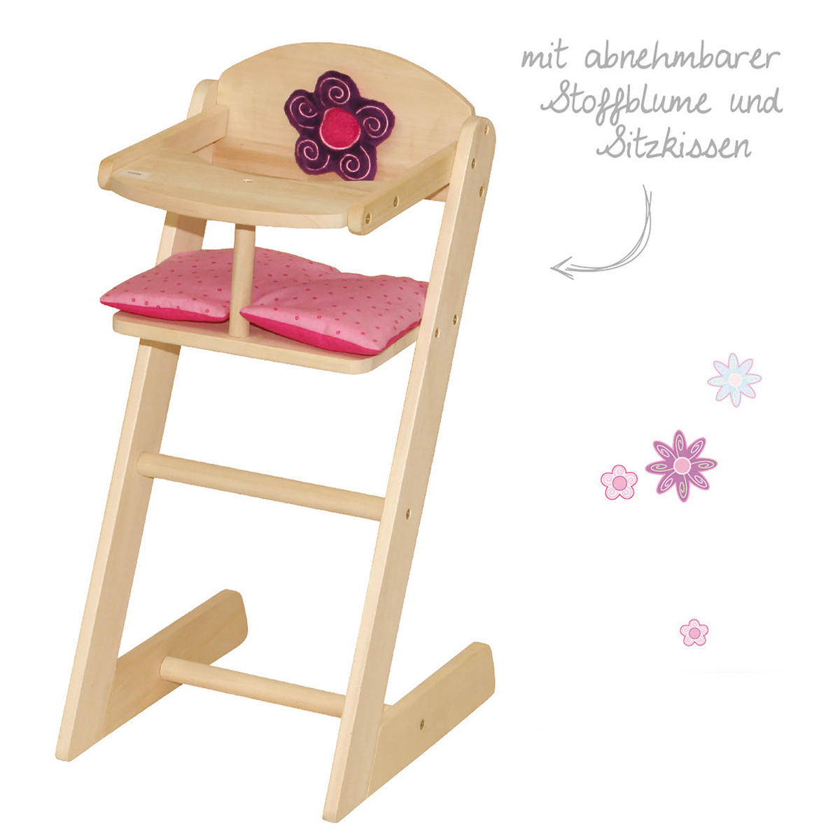 PUPPENHOCHSTUHL Happy Fee - Naturfarben, Holzwerkstoff (25/56/33cm) - Roba