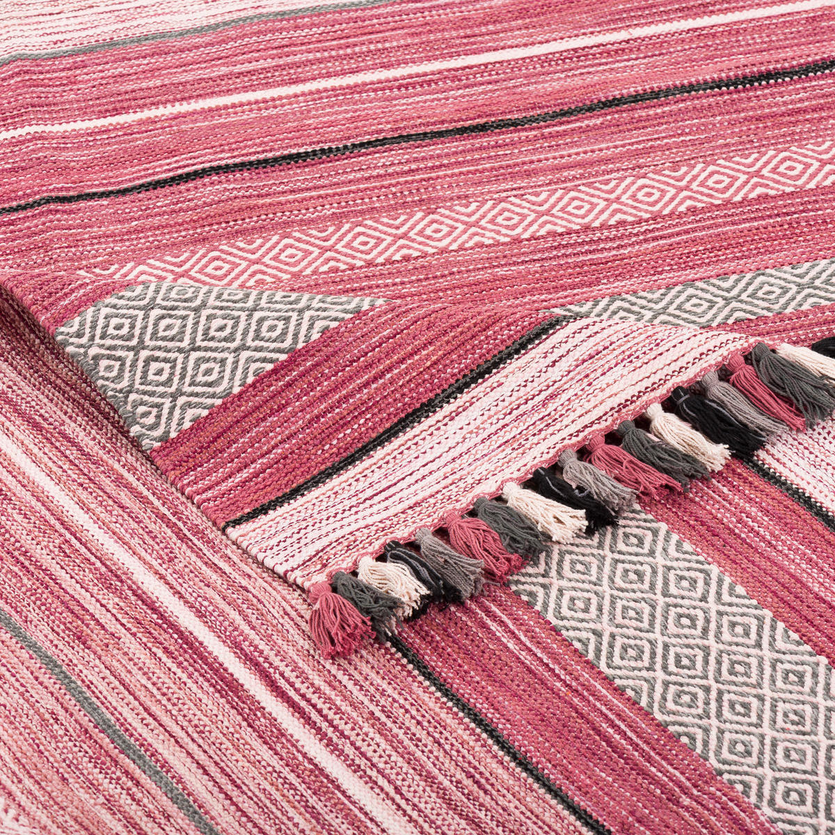 NATUR TEPPICH KELIM KALLEEN - Rosa, Textil (70/140cm) - Pergamon