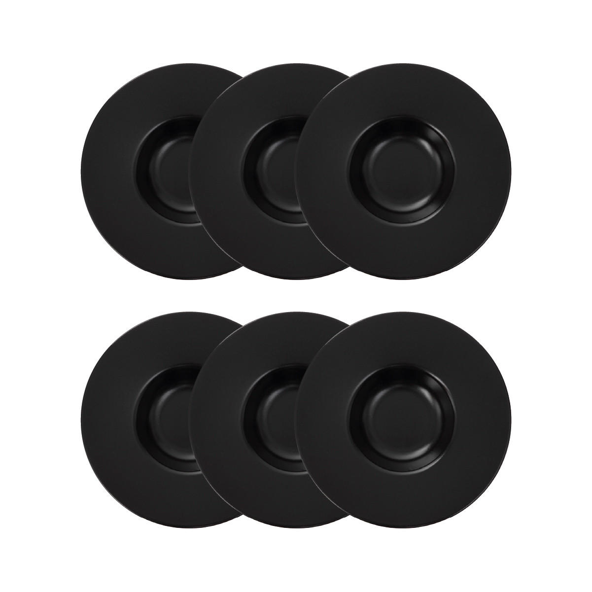 NUDELTELLER Famelio schwarz 28 cm 6er-Set - Schwarz, Keramik (28cm) - Homla