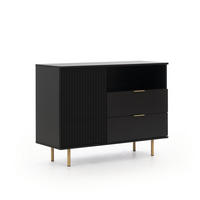 KOMMODE Bianco 107 Schwarz - Schwarz, Holzwerkstoff (107/80/41cm) - Bettso