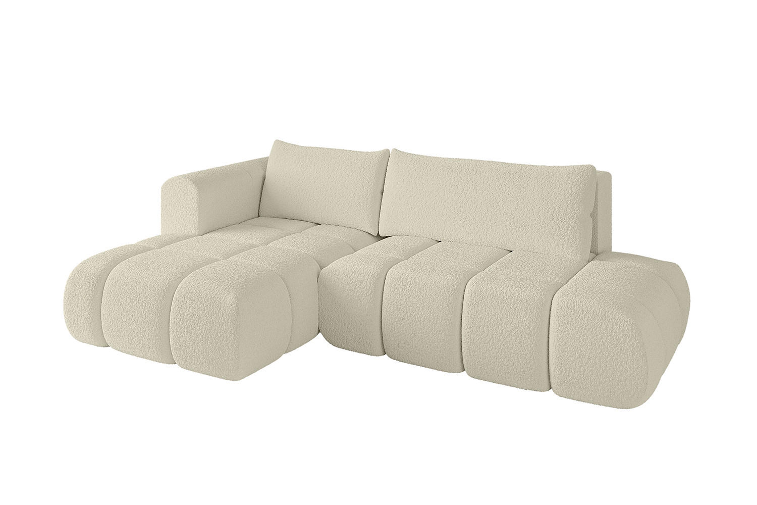 ECKSOFA Ottomane Links CLOUD-L 289x180x40 Beige Bouclé - Beige, Holzwerkstoff/Kunststoff (180/289cm) - ALTDECOR