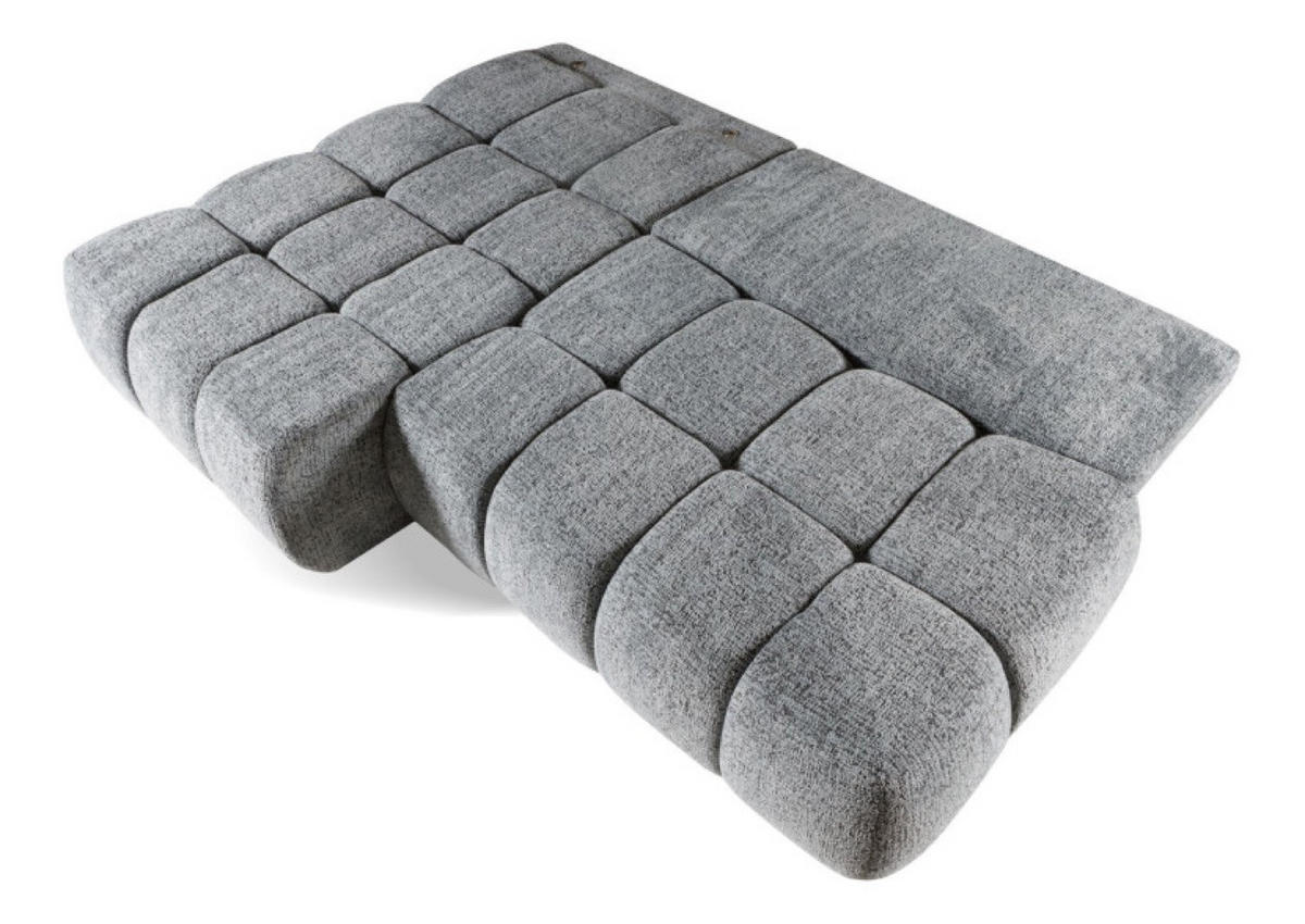 ECKSOFA Grau ARON Ohne Armlehnen Mit Schlaffunktion - Grau, Textil (225/172cm) - Sepro Meble