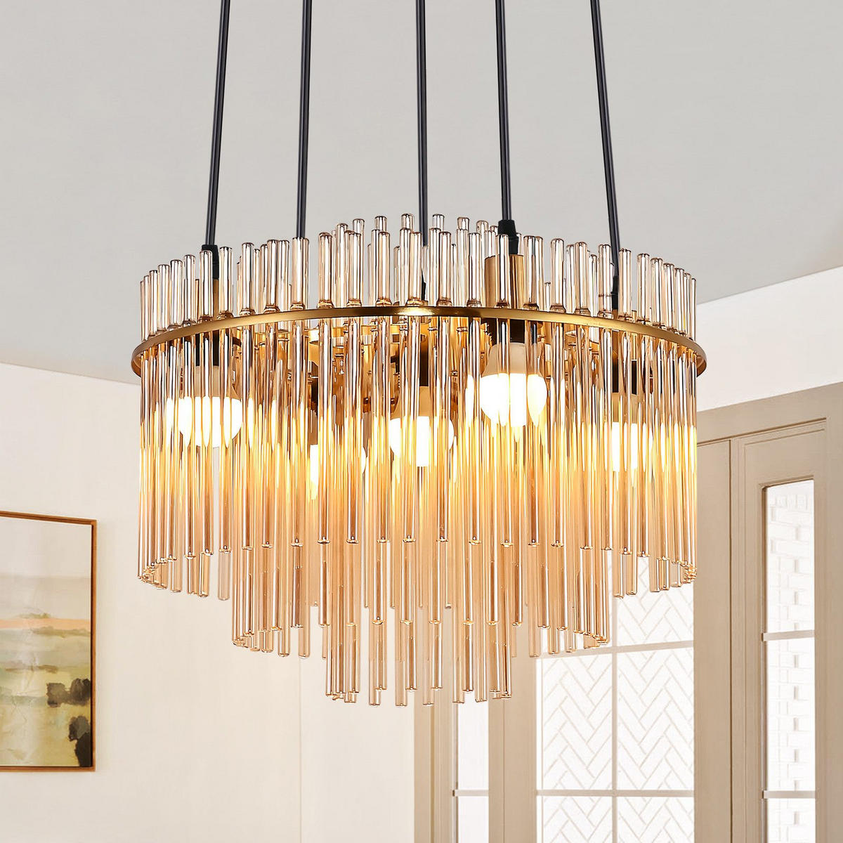 PENDELLEUCHTE BERGISCH Ⅲ 15/40/150 cm - Goldfarben, Metall (15/40/150cm) - Nettlife