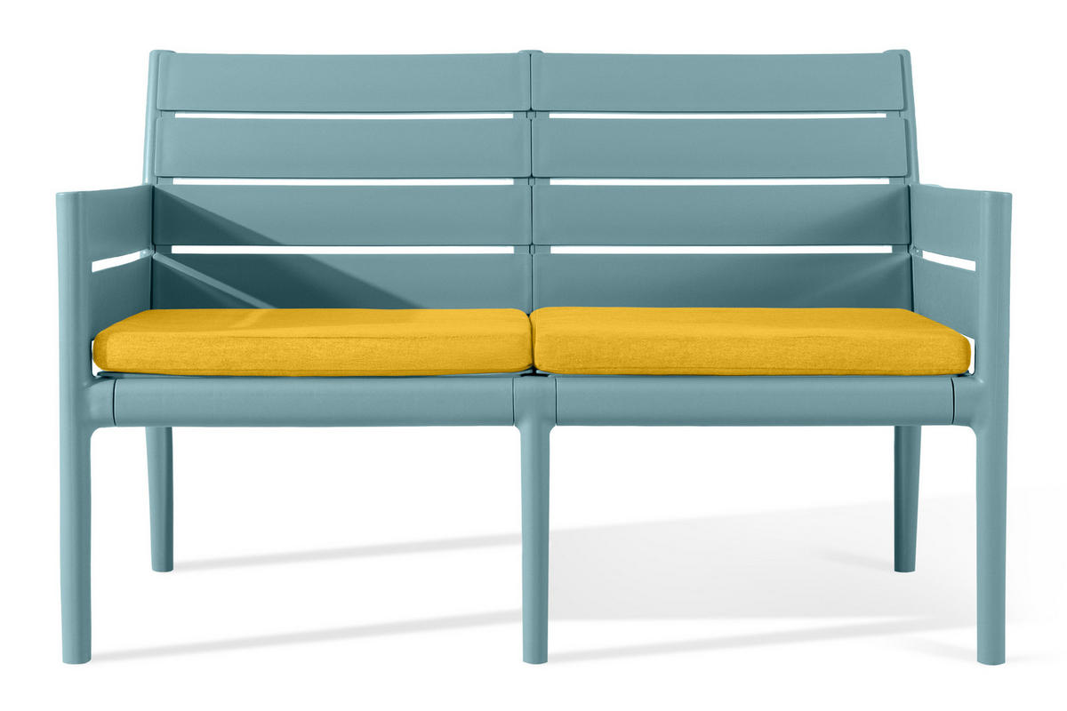 GARTENMÖBEL-SET MITTU 4-tlg, Mint/Gelb - Gelb/Mintgrün, Kunststoff - KONSIMO®