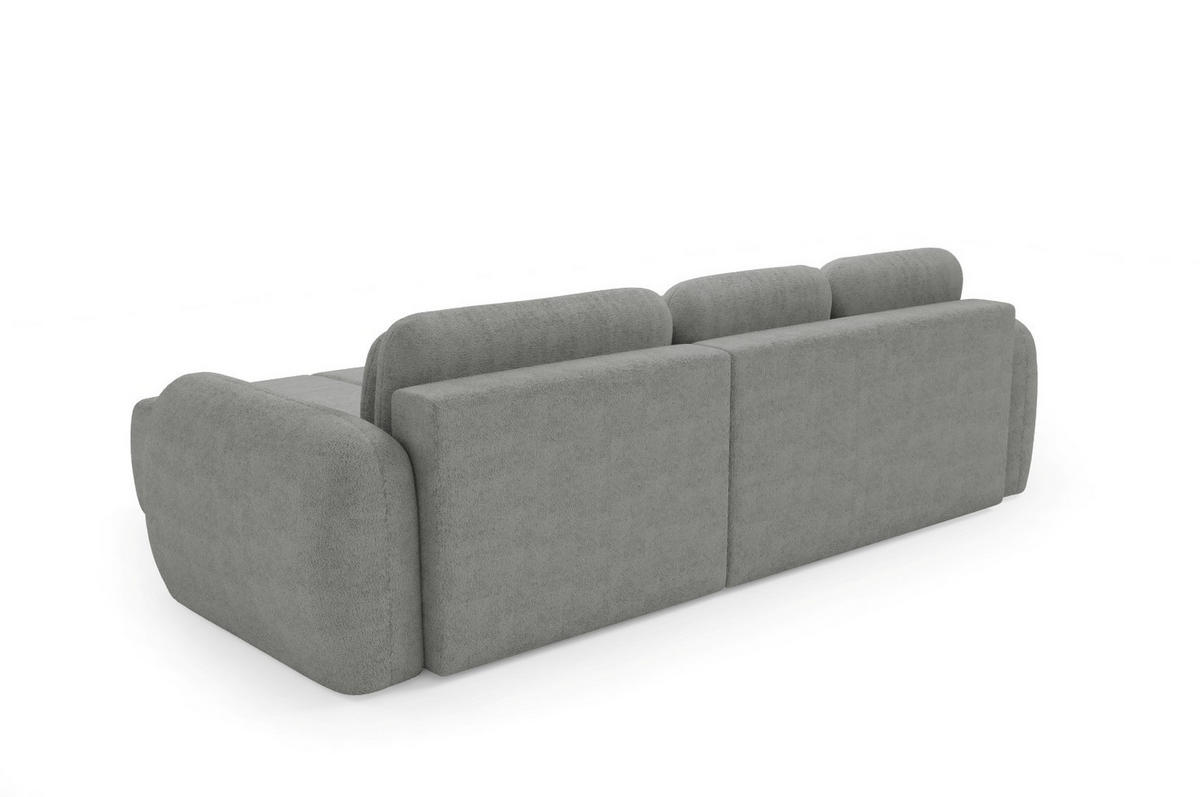 ECKSOFA mit Schlaffunktion Premium Grau - Schwarz/Grau, Holz/Holzwerkstoff (304/190cm) - Furnisell