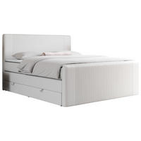 BOXSPRINGBETT KING DOREN 140/200 Weiß Kunstleder - H4 - Weiß, Holz/Textil (140/200cm) - MKS