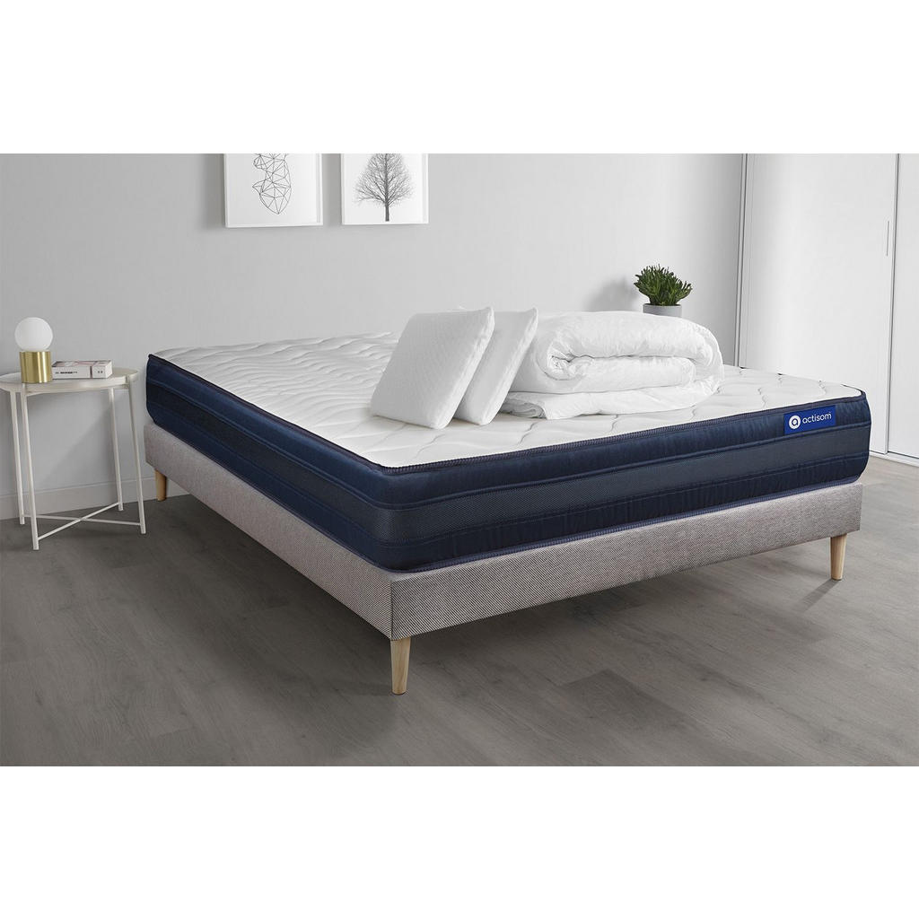Thumbnail - Actisom Bett, Grau, Textil, H4, 5-Zonen, Höhe ca. 24 cm, 140x190 cm, Oeko-Tex® Standard 100, Schlafzimmer, Betten