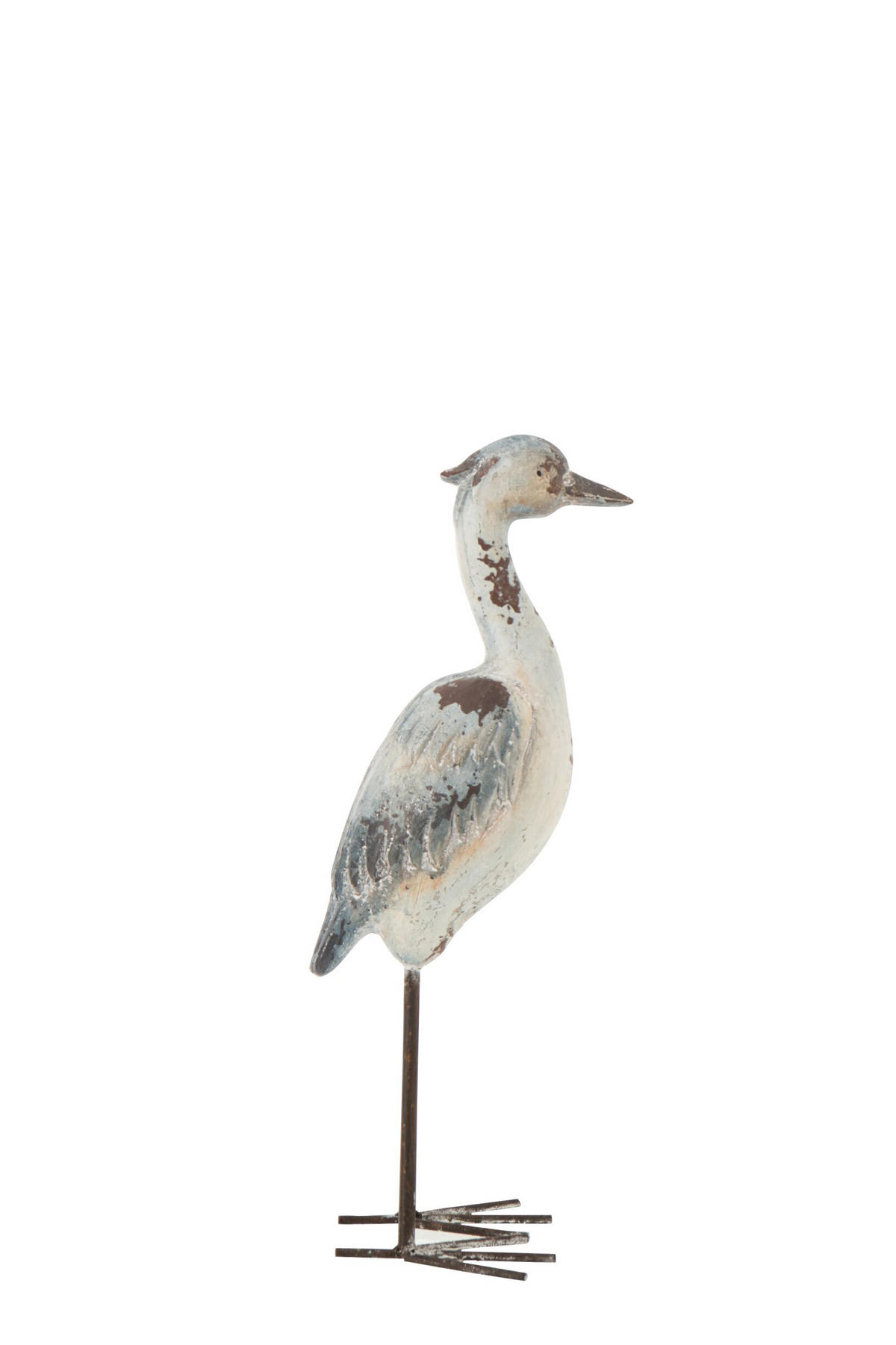DEKOOBJEKT VOGEL ANTIK AUßEN - Blau, Glas/Naturmaterialien (12/51/20cm) - J-Line