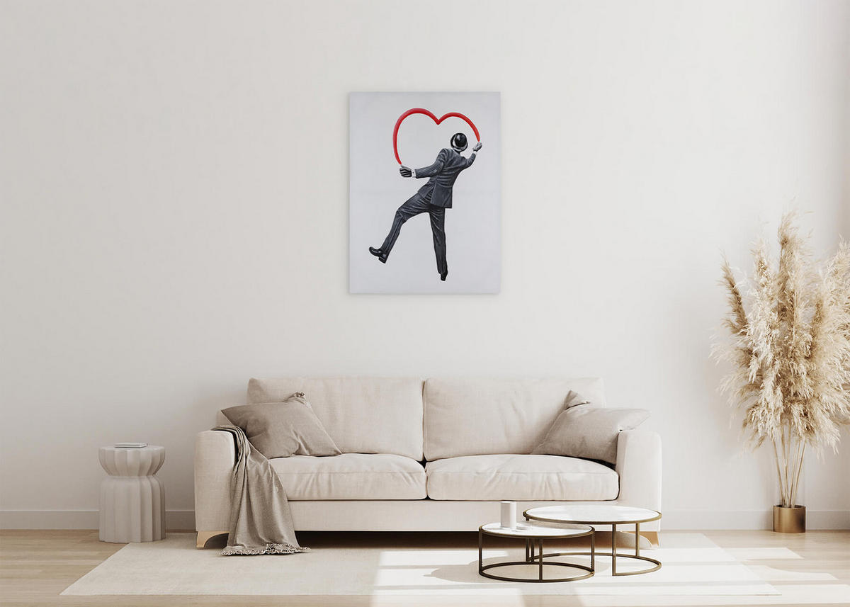 ACRYLBILD HANDGEMALT 75/100 cm - Rot, Holz/Textil (75/100cm) - KUNSTLOFT