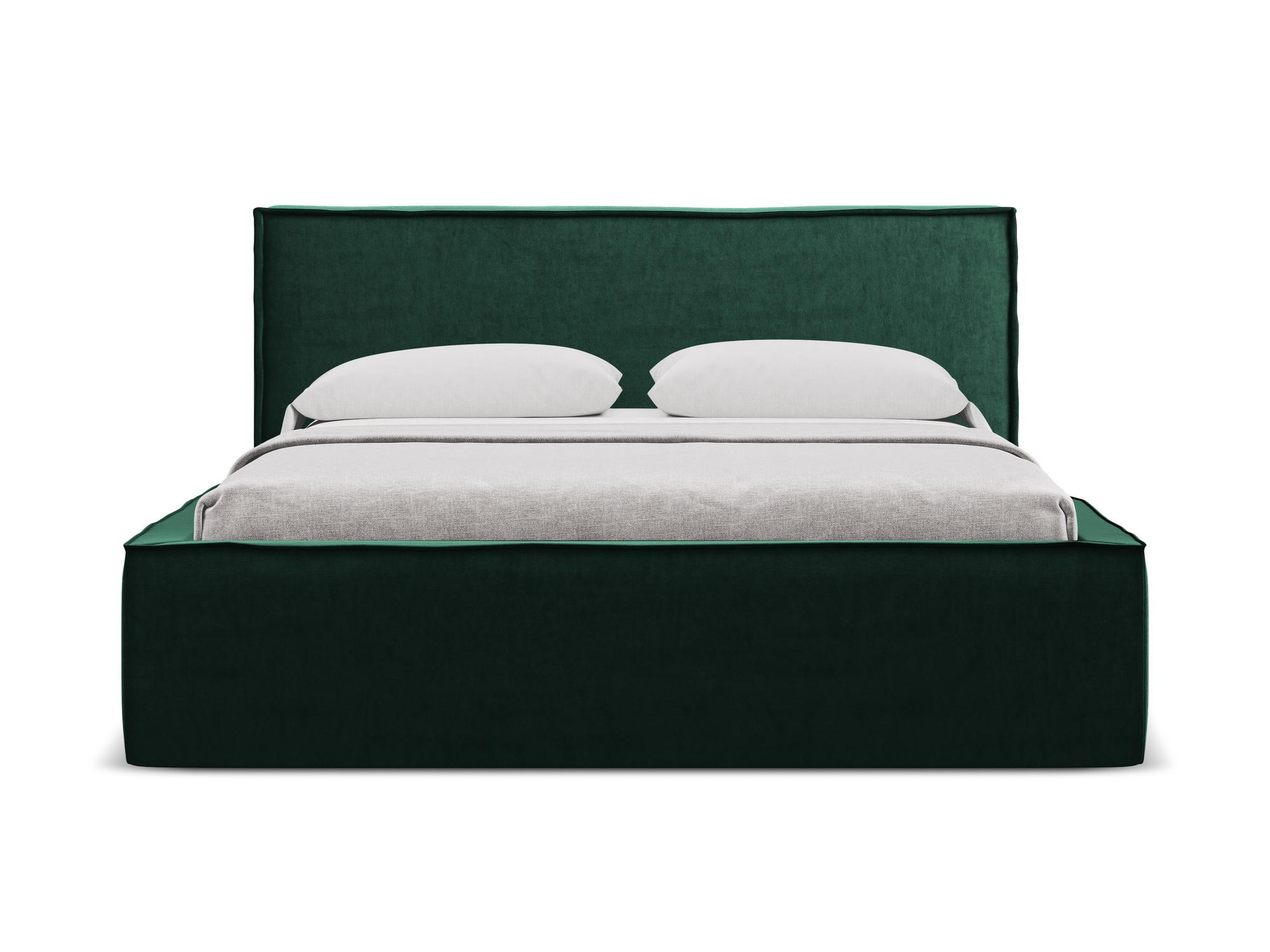 POLSTERBETT mit Bettkasten und Lattenrost 160x228 Grün - Dunkelgrün/Schwarz, Kunststoff/Textil (140/200cm) - Makamii