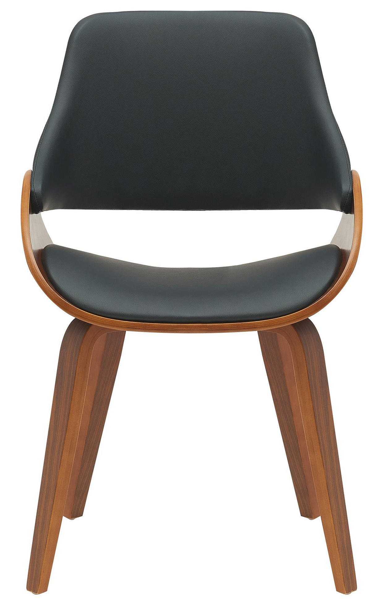 ESSZIMMERSTUHL 2er Set Lederlook Walnuss/Schwarz - Walnussfarben/Schwarz, Holz/Textil (52/86/54cm) - CLP