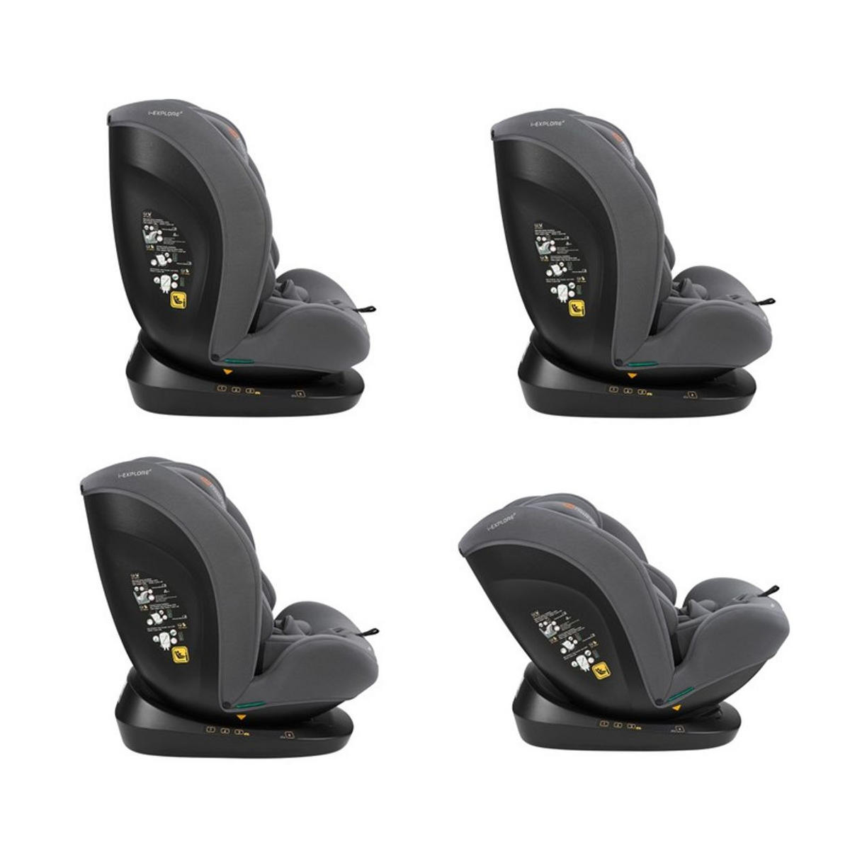KINDERSITZ i-Explore i-Size dunkelgrau (40 - 150 cm) verstellbare Kopfstütze, Gurt - Dunkelgrau, Kunststoff (46/57/48cm) - Kikka boo