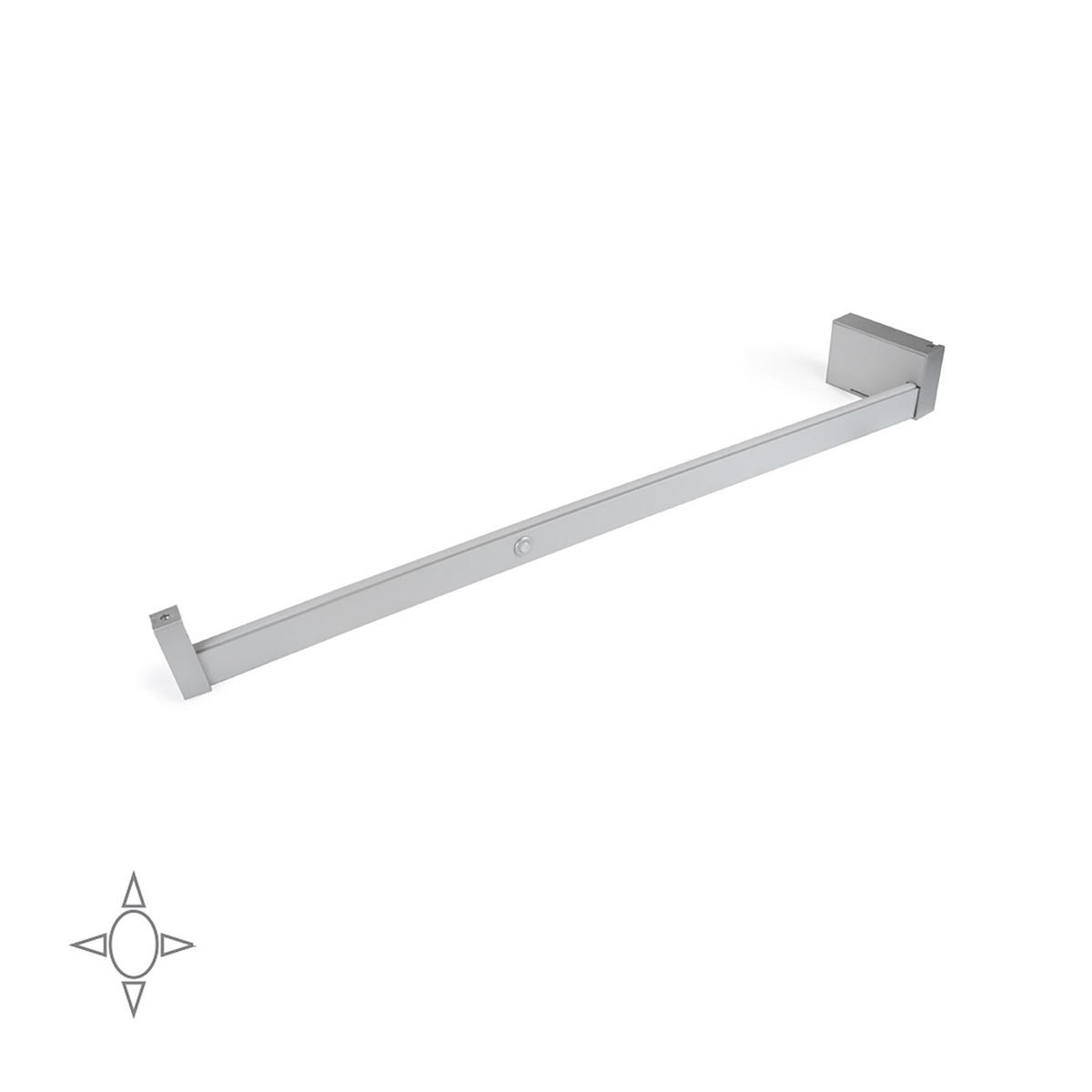 GARDEROBENSTANGE mit LED-Licht Castor, mit abnehmbarer Batterie und Bewegungssensor, L708mm, Kunststoff und Aluminium, Metallic grau - Dunkelgrau, Kunststoff (7/4/83cm) - EMUCA