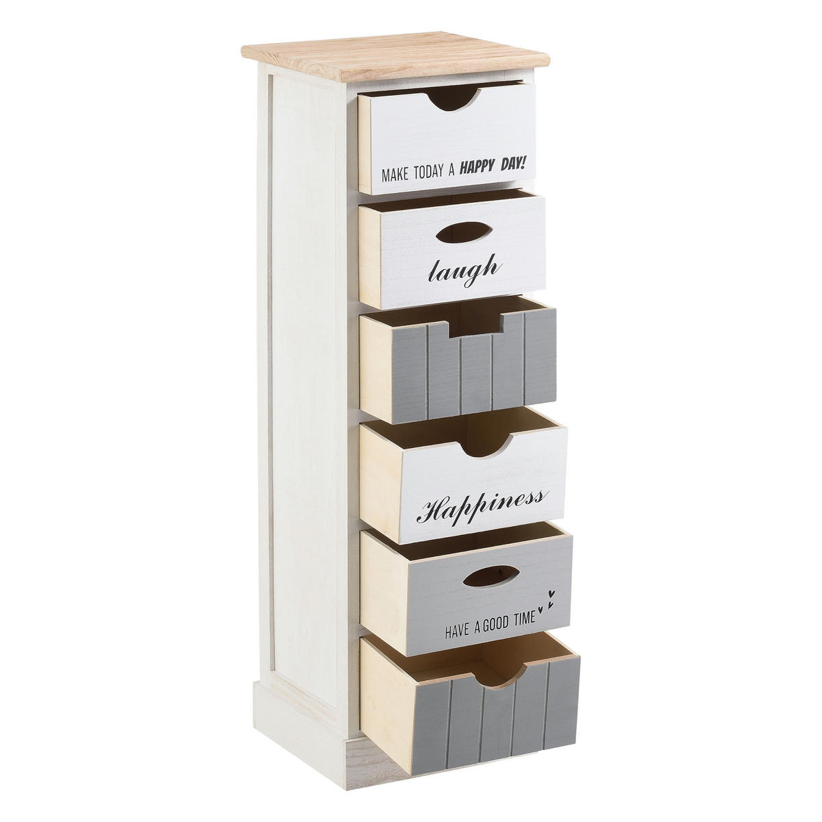 KOMMODE Salo - Weiß/Grau, Holz (29/91/27cm) - [en.casa]