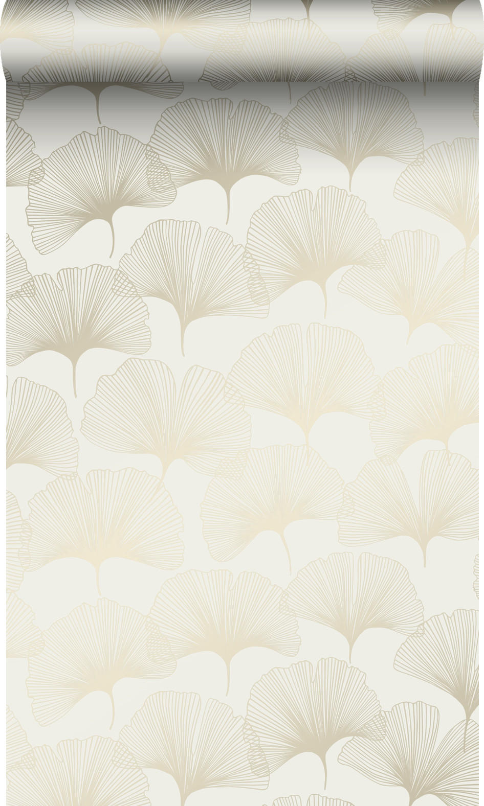 TAPETE Ginkgoblätter 53 cm x 10.05 m - Weiß, Papier (53/1000cm) - Origin Wallcoverings