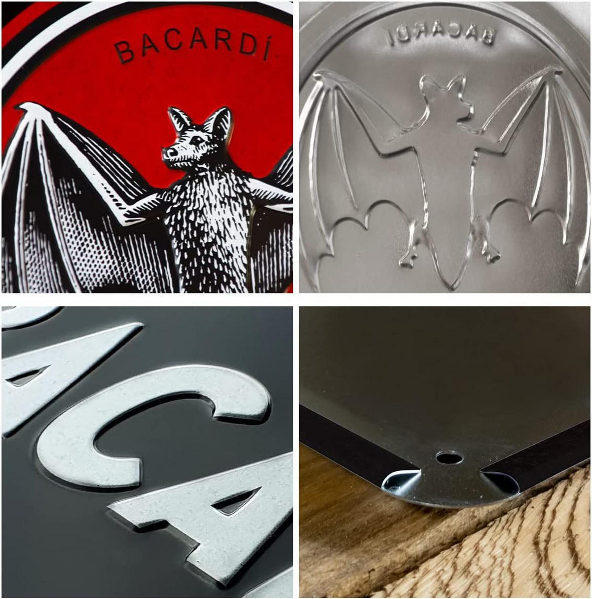 BLECHSCHILD 40/60 cm Bacardi Logo Black - Multicolor, Metall (40/60/1cm) - Nostalgic-Art