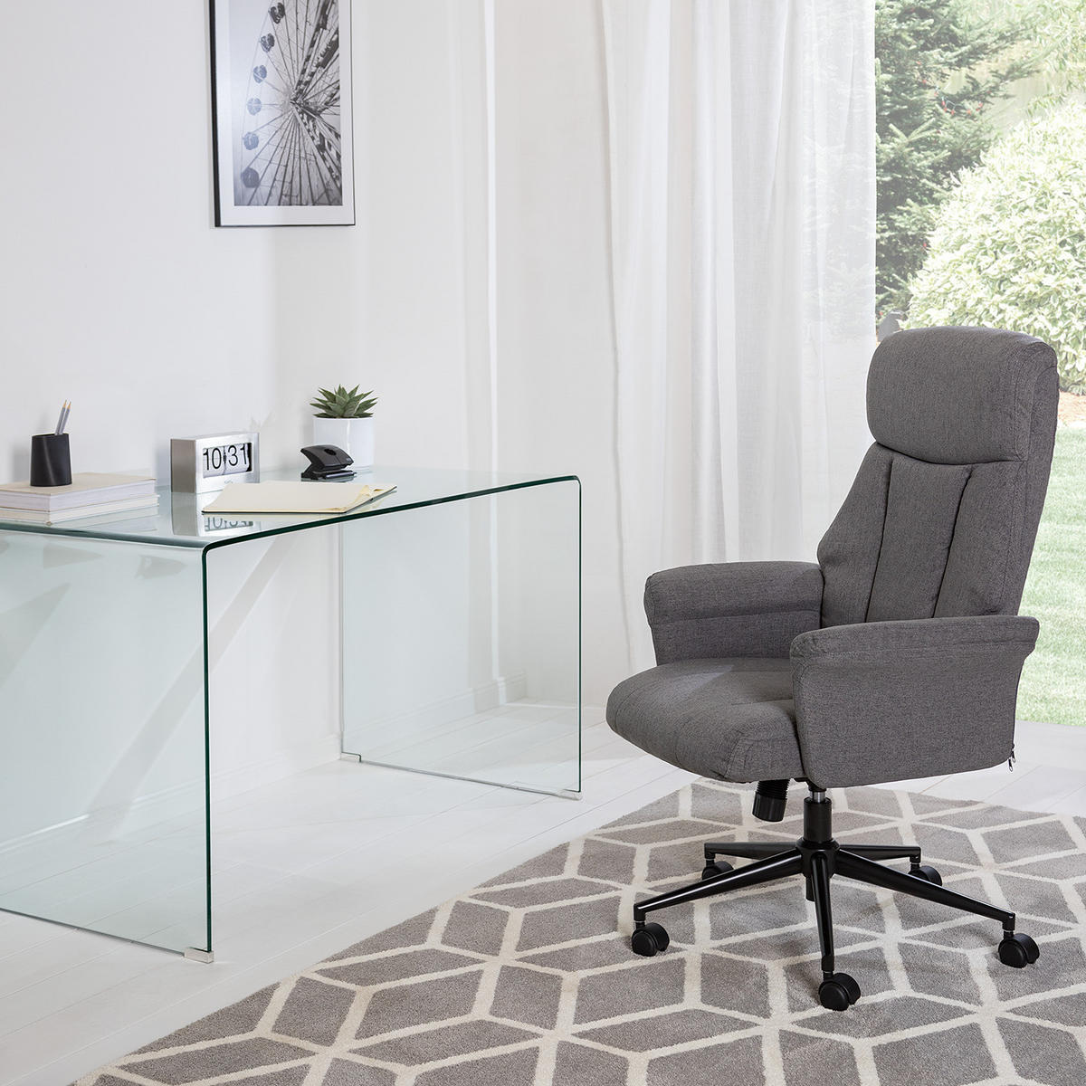 BÜROSTUHL - Flachgewebe / Nylon - Grau, Kunststoff/Textil (70/107/72cm) - home24