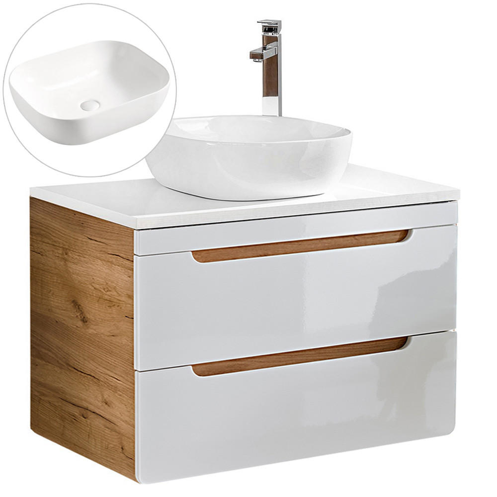 WASCHTISCH Luton-56 - Weiß, Holzwerkstoff (81/77/46cm) - Lomado