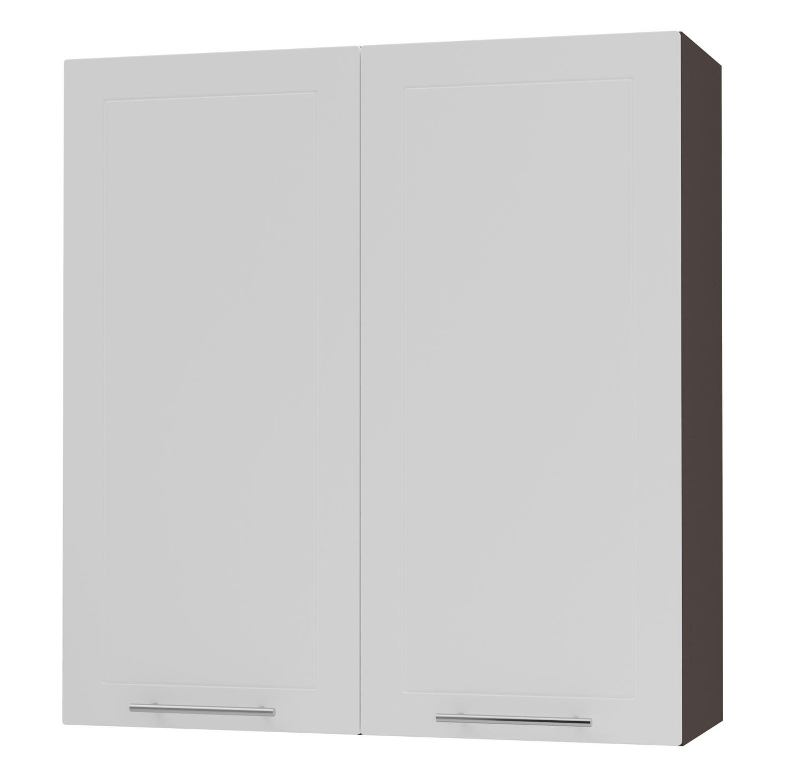 Feldmann-Wohnen Küchenhängeschrank Weiß, Dunkelgrau 90x96x32.5 cm