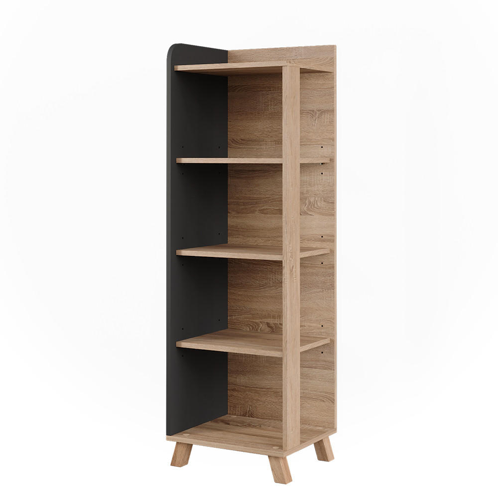 BADRUMSHYLLA Karen Sonoma/antracit 40x128 cm med 4 fack Sonoma ek, Antracit 128/40/35 cm