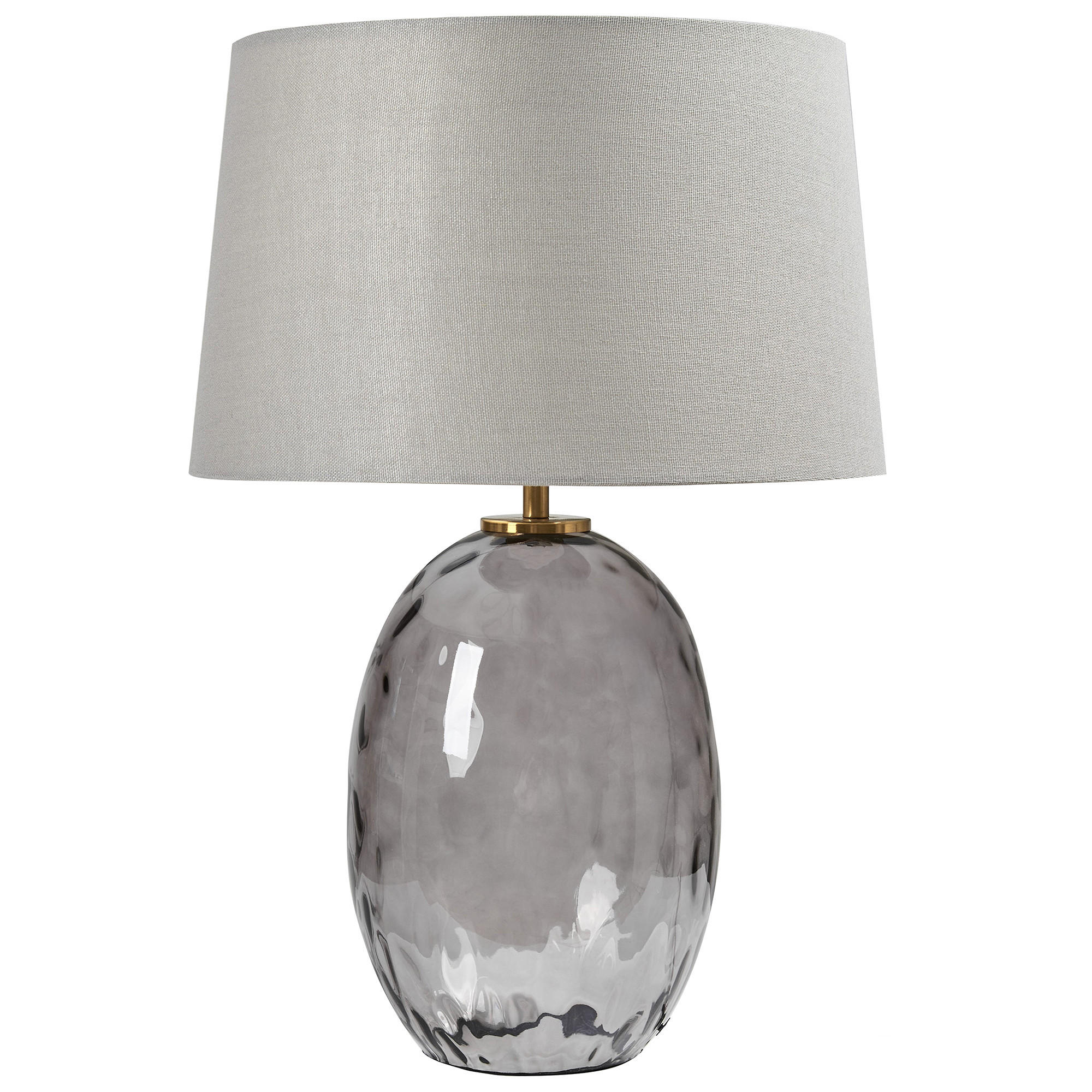 TISCHLEUCHTE Grau/Transparent Bonelli - Transparent/Grau, Glas (32/32/47cm) - Beliani