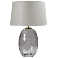 TISCHLEUCHTE Grau/Transparent Bonelli - Transparent/Grau, Glas (32/32/47cm) - Beliani