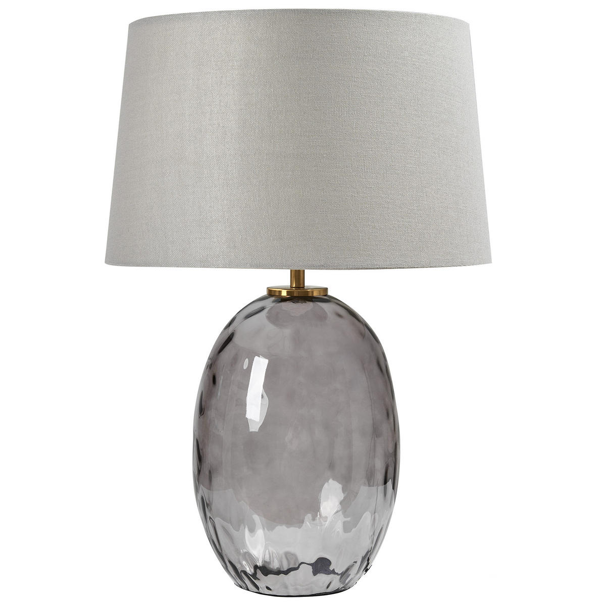 TISCHLEUCHTE Grau/Transparent Bonelli - Transparent/Grau, Glas (32/32/47cm) - Beliani