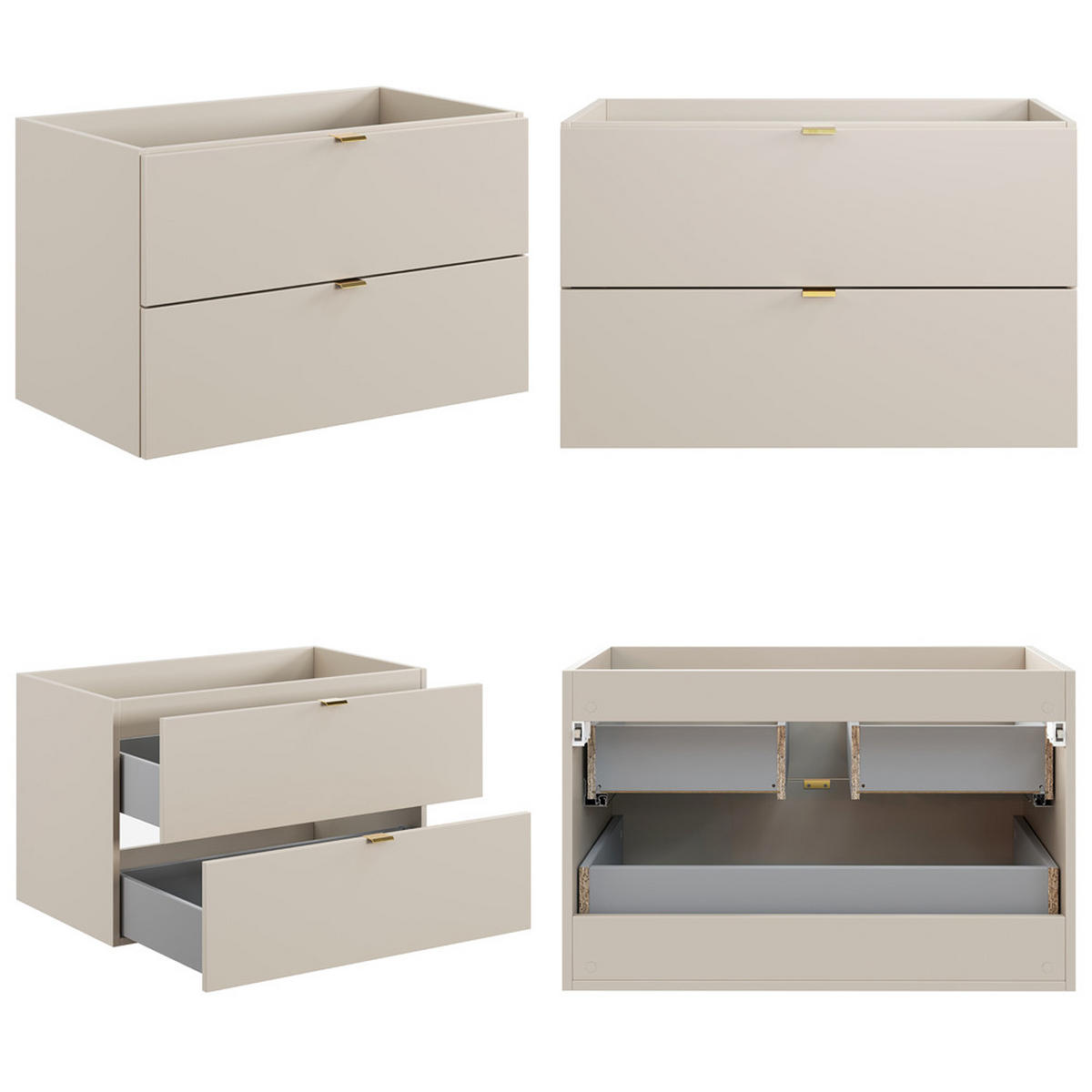 BADMÖBEL-SET 2-TLG. Durango-56 - Beige, Holzwerkstoff (140/190/47cm) - Lomado
