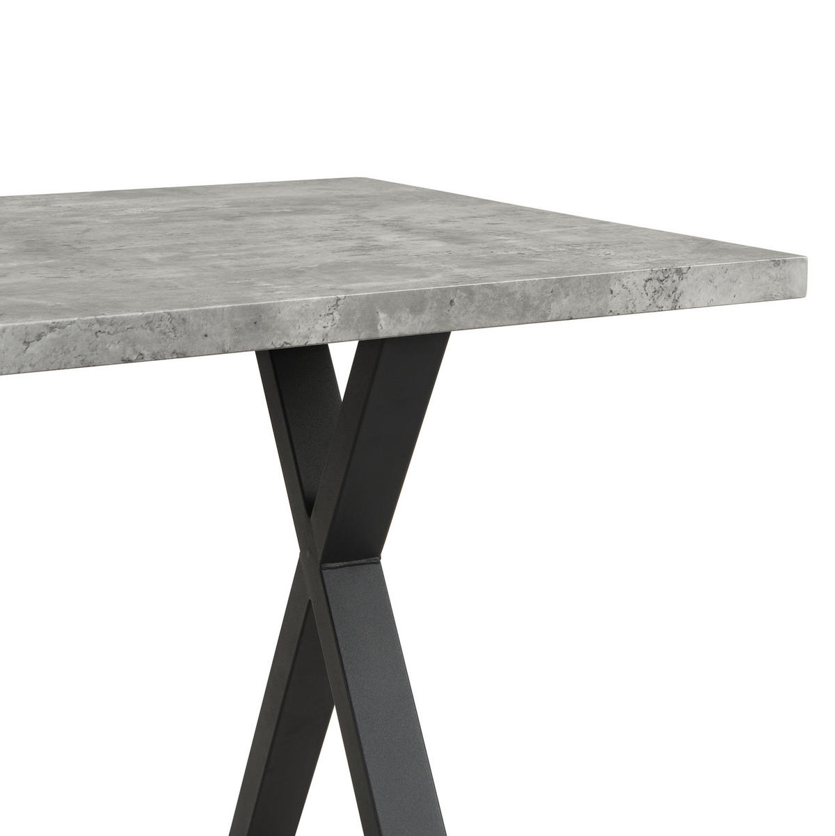 ESSTISCH 140/80/76 cm Grau Schwarz mit Kreuzgestell in Betonoptik aus MDF und Metall - Grau, Holzwerkstoff (140/80/76cm) - OKWISH