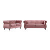 CHESTERFIELD-SOFAGARNITUR - 3-Sitzer & 2-Sitzer - Samt - Altrosa - TRUMBO - Pink, Textil (195/77/78cm) - Vente-Unique