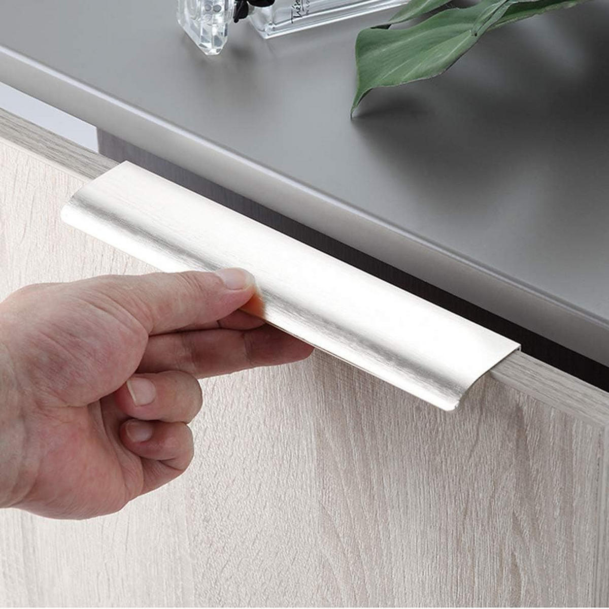 MÖBELGRIFF 8er-Set 150 mm Aluminium - Weiß, Metall (4/3/15cm)