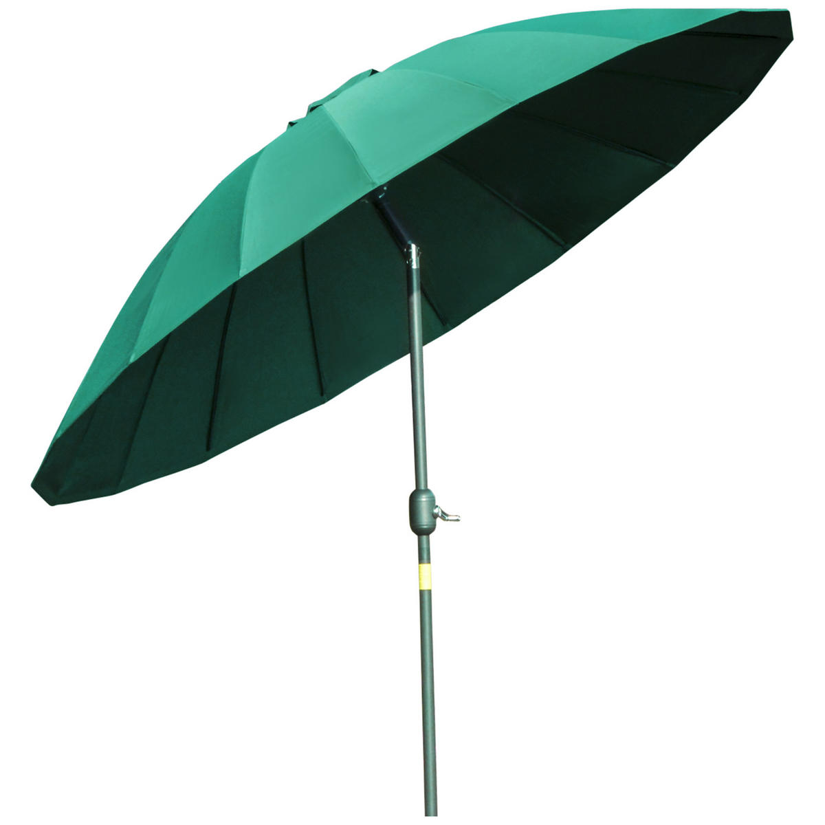 SONNENSCHIRM DE-11406 neigbar, mit Kurbel, 18 Streben Grün - Grün, Metall (255/255cm) - ComfortXL
