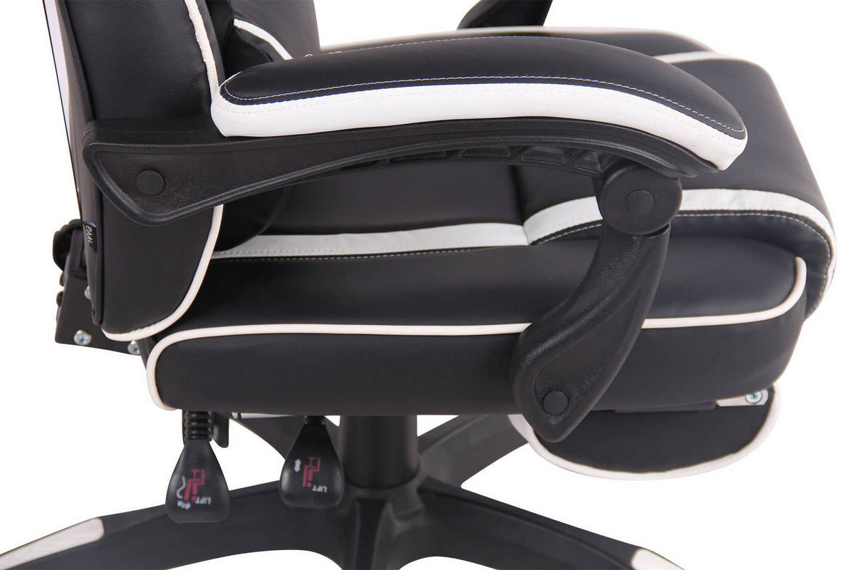 BÜROSTUHL Hero, Kunstleder Schwarz/Weiß - Weiß, Kunststoff/Textil (68/124/61cm) - TPFLiving