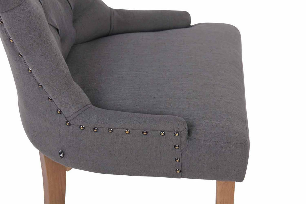 WOHNZIMMERSTUHL Stoff dunkelgrau - Dunkelgrau/Naturfarben, Holz/Textil (55/92/58cm) - CLP