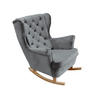 SCHAUKELSESSEL mit gepolstertem Sitz und Armlehnen, 102x81x95 cm, Asche_29858 - Dunkelgrau/Buchefarben, Holz/Textil (81/102/95cm) - DomoHome