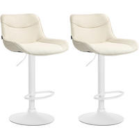 BARHOCKER 2er Set Stoff creme - Creme/Weiß, Textil/Metall (49/85/51cm) - CLP