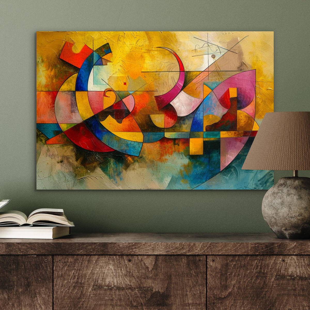 METALLBILD Kunst - Abstrakt - Modern 60x40 cm - Gelb, Metall (60/40cm) - MuchoWow