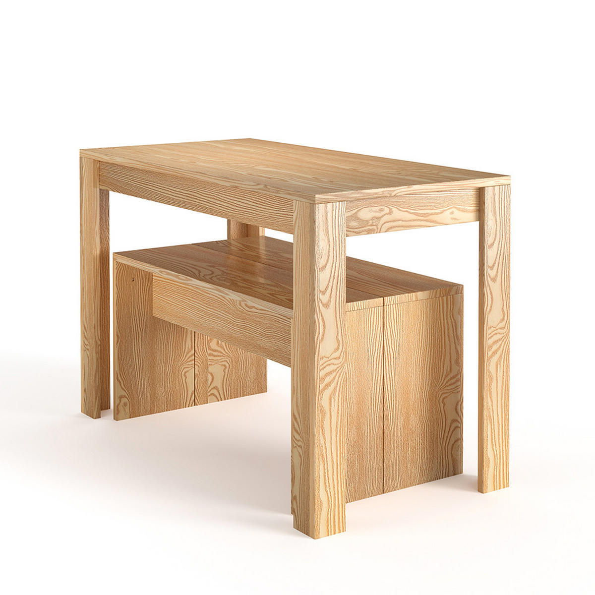 ESSGRUPPE 3-TLG. Platzsparend Spanplatte Naturfarben - Naturfarben, Holzwerkstoff (110/72/55cm) - Livingandhome