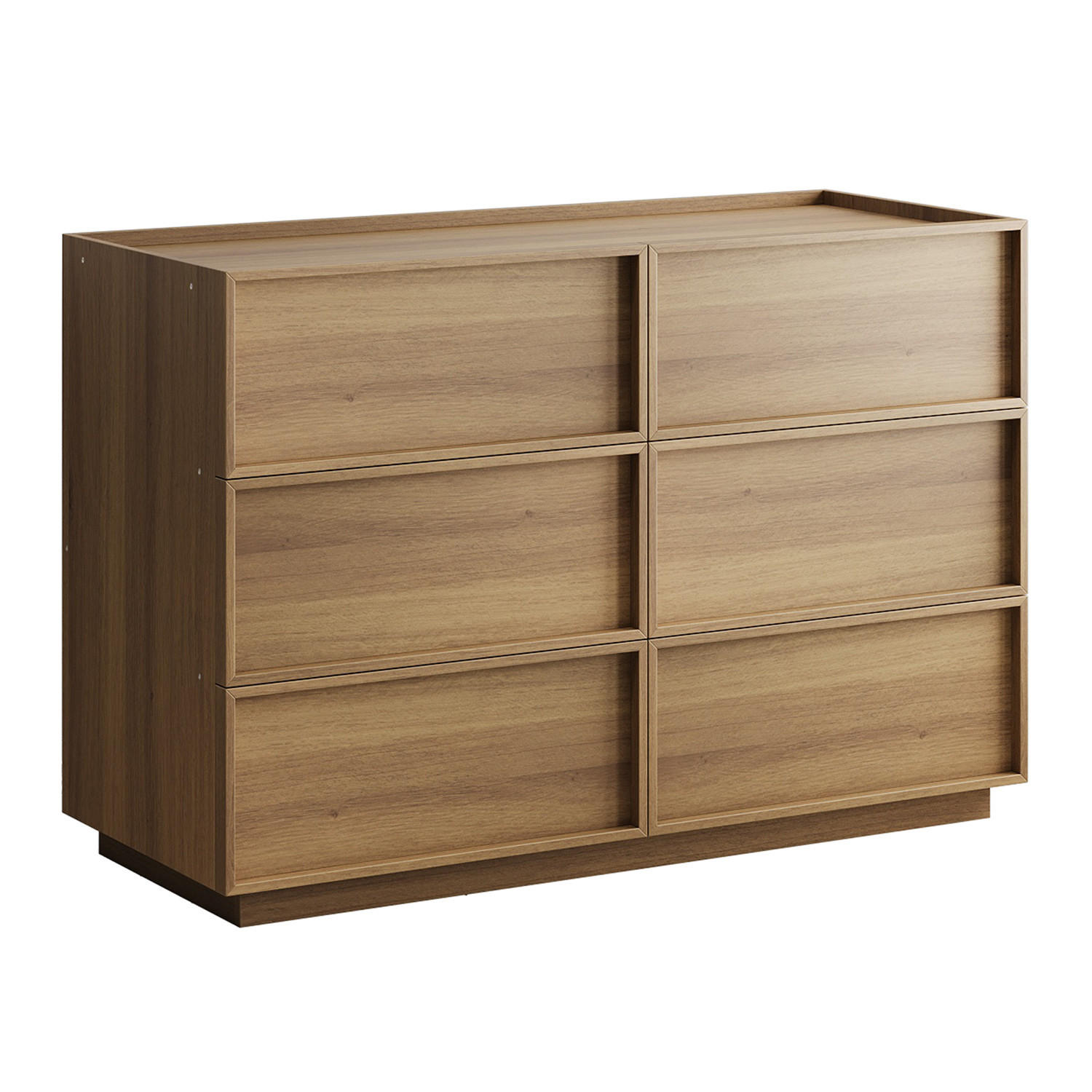 KOMMODE Eiche 115x78x48 cm Holz mit 6 Schubladen - Braun, Holz (48/78/115cm) - Kaket