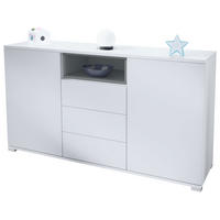 SIDEBOARD Skadu Graphit Seidenmatt - Graphitfarben, Holzwerkstoff (138.5/75.5/35cm) - Vladon