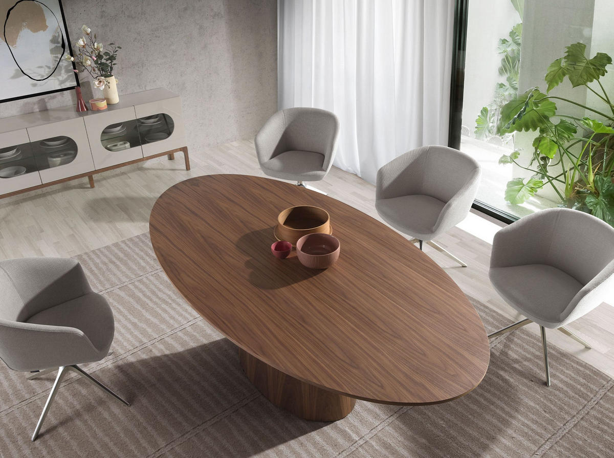 ESSTISCH Oval Walnuss 220/110/76 cm - Walnussfarben, Holz (110/220/76cm) - ANGEL CERDA